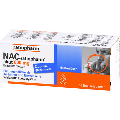 NAC-ratiopharm akut 600 mg Hustenlöser Brausetabl. NAC-ratiopharm akut 600 mg Hustenlöser Brausetabl.