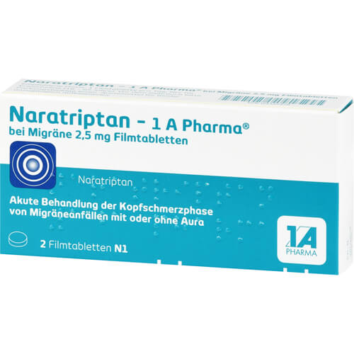 NARATRIPTAN-1A Pharma bei Migräne 2,5 mg Filmtabl. NARATRIPTAN-1A Pharma bei Migräne 2,5 mg Filmtabl.