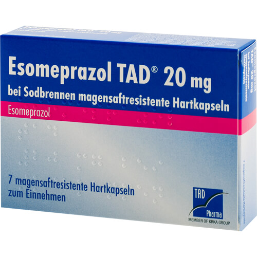 ESOMEPRAZOL TAD 20 mg bei Sodbrennen msr.Hartkaps. ESOMEPRAZOL TAD 20 mg bei Sodbrennen msr.Hartkaps.