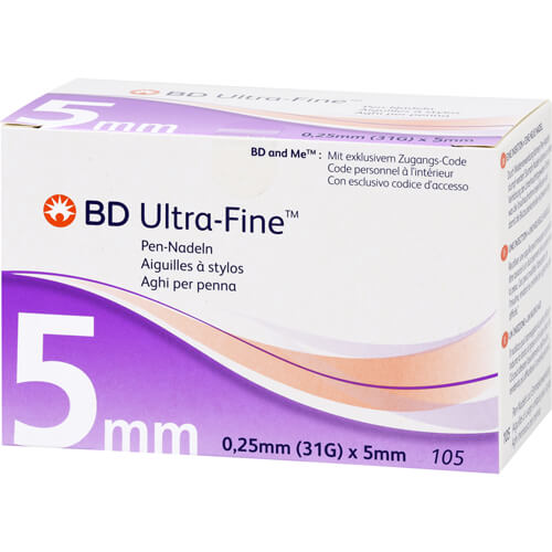 BD ULTRA-FINE Pen-Nadeln 5 mm 31 G 0,25 mm BD ULTRA-FINE Pen-Nadeln 5 mm 31 G 0,25 mm
