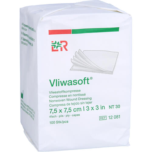 VLIWASOFT Vlieskompressen unsteril 7,5x7,5 cm 4l. VLIWASOFT Vlieskompressen unsteril 7,5x7,5 cm 4l.