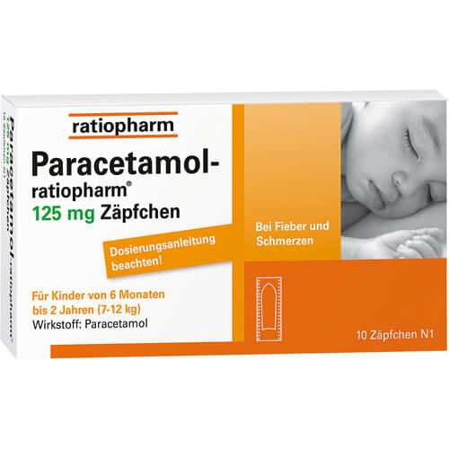 PARACETAMOL-ratiopharm 125 mg Zäpfchen PARACETAMOL-ratiopharm 125 mg Zäpfchen