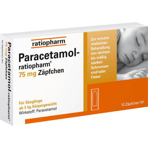 PARACETAMOL-ratiopharm 75 mg Zäpfchen PARACETAMOL-ratiopharm 75 mg Zäpfchen
