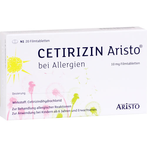 CETIRIZIN Aristo bei Allergien 10 mg Filmtabletten CETIRIZIN Aristo bei Allergien 10 mg Filmtabletten