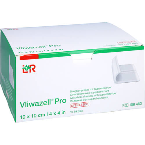 VLIWAZELL Pro superabsorb.Kompr.steril 10x10 cm VLIWAZELL Pro superabsorb.Kompr.steril 10x10 cm
