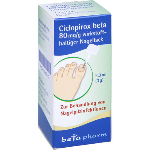 CICLOPIROX beta 80 mg/g wirkstoffhalt.Nagellack CICLOPIROX beta 80 mg/g wirkstoffhalt.Nagellack