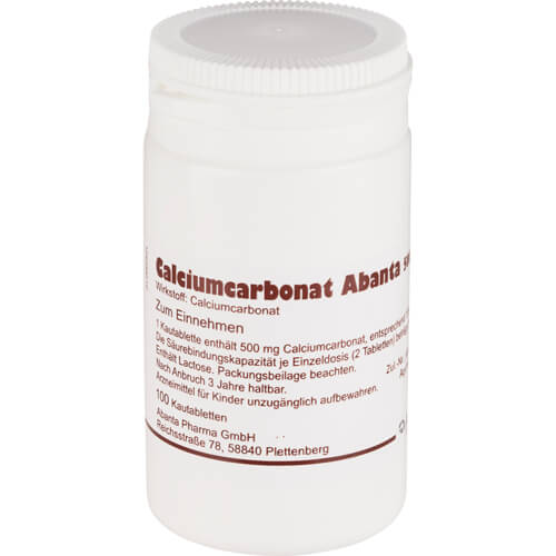 CALCIUMCARBONAT ABANTA 500 mg Kautabletten CALCIUMCARBONAT ABANTA 500 mg Kautabletten