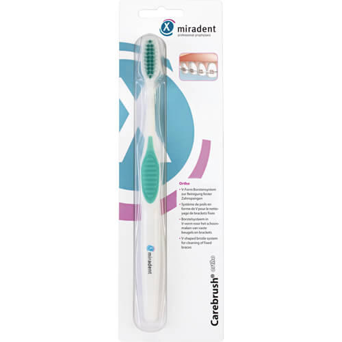 MIRADENT Carebrush ortho Zahnbürste weiß/grün MIRADENT Carebrush ortho Zahnbürste weiß/grün