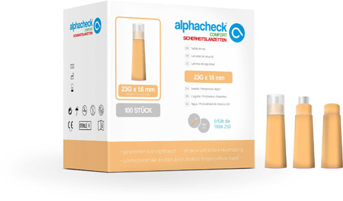ALPHACHECK comfort Sicherheitslanzett.23 Gx1,6 mm ALPHACHECK comfort Sicherheitslanzett.23 Gx1,6 mm