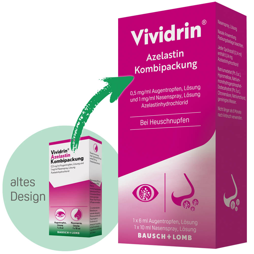 VIVIDRIN Azelastin Kombip. 0,5mg/ml ATR+1mg/ml NAS VIVIDRIN Azelastin Kombip. 0,5mg/ml ATR+1mg/ml NAS