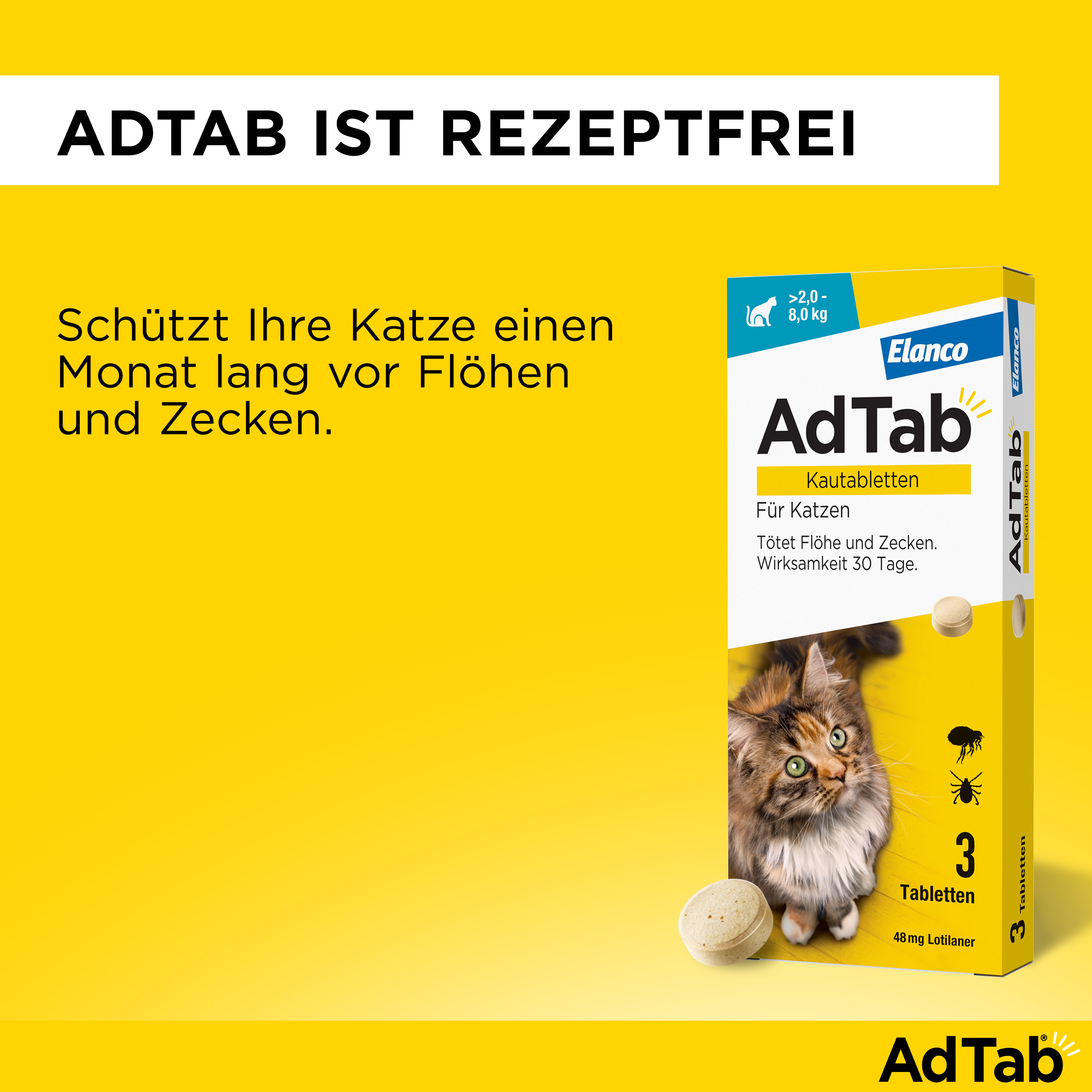 ADTAB 48 mg Kautabletten für Katzen >2-8 kg ADTAB 48 mg Kautabletten für Katzen >2-8 kg