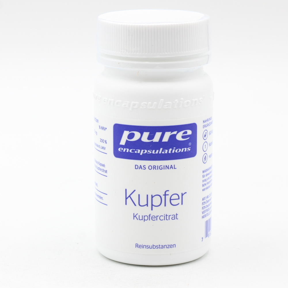 PURE ENCAPSULATIONS Kupfer Kupfercitrat Kapseln PURE ENCAPSULATIONS Kupfer Kupfercitrat Kapseln