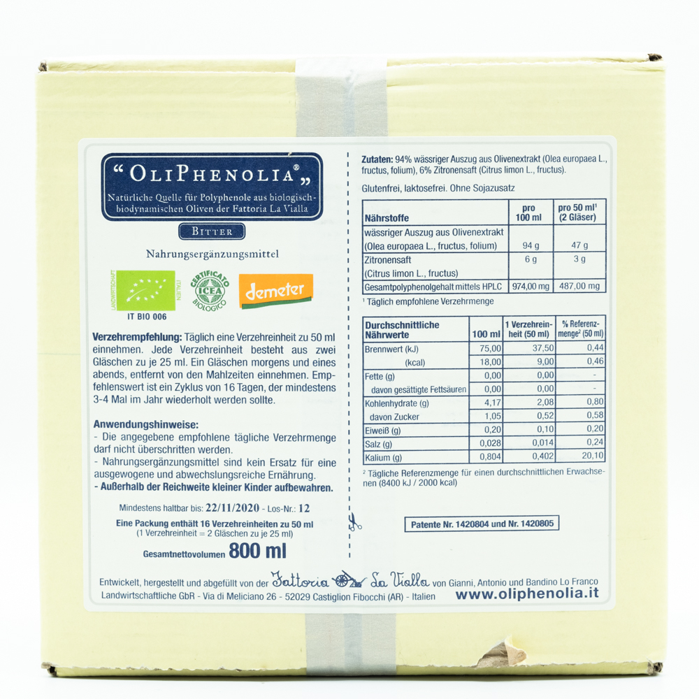 OLIPHENOLIA Bitter Flüssigkeit zum Einnehmen OLIPHENOLIA Bitter Flüssigkeit zum Einnehmen