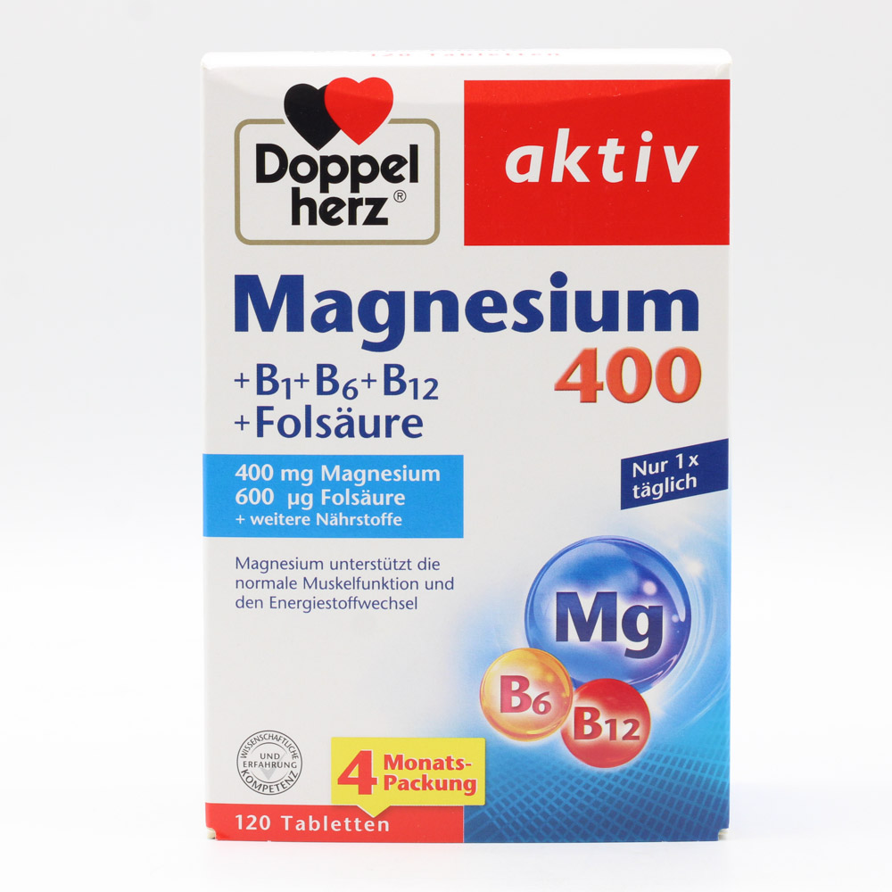 DOPPELHERZ Magnesium 400+B1+B6+B12+Folsäure Tabl. DOPPELHERZ Magnesium 400+B1+B6+B12+Folsäure Tabl.
