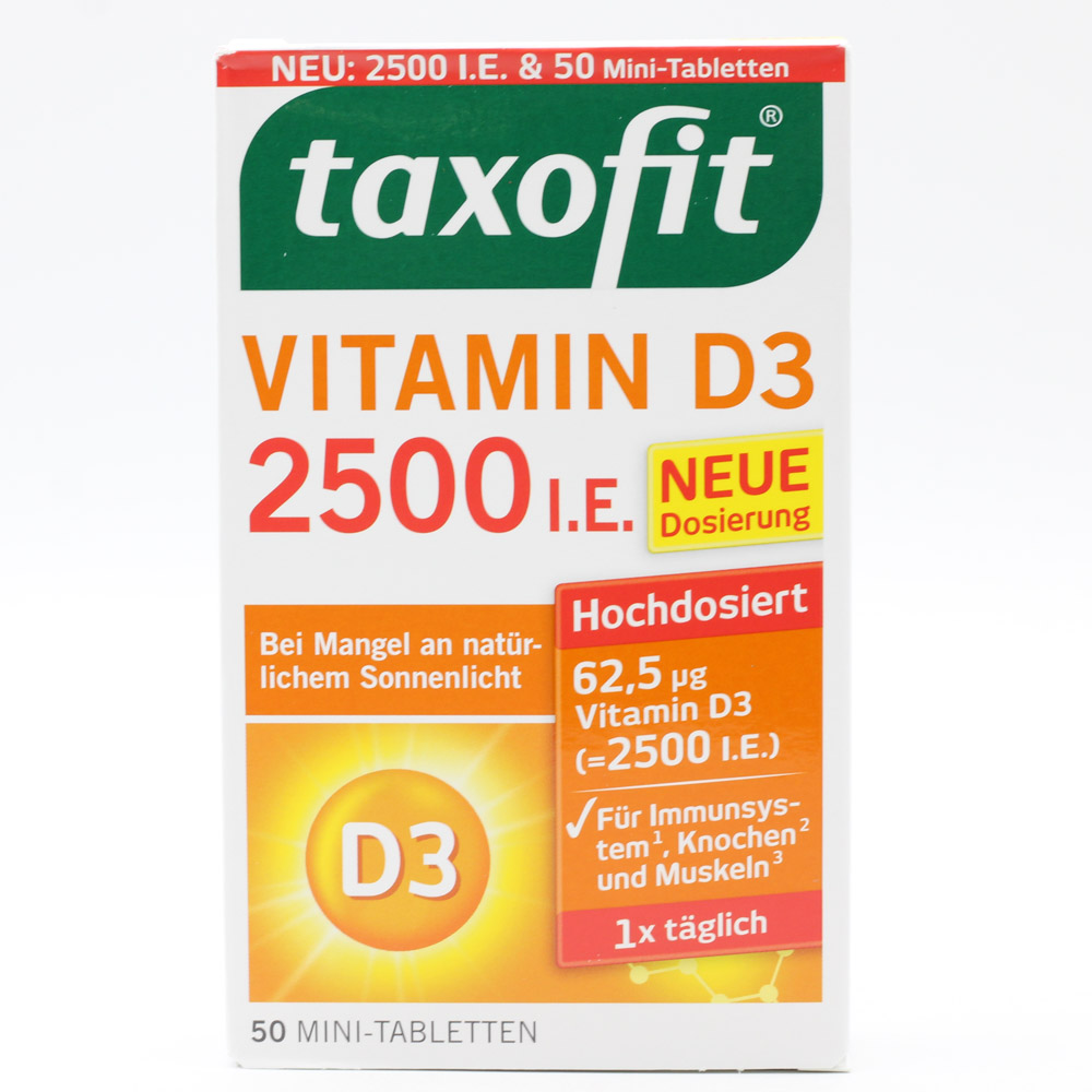 TAXOFIT Vitamin D3 2500 I.E. Tabletten TAXOFIT Vitamin D3 2500 I.E. Tabletten