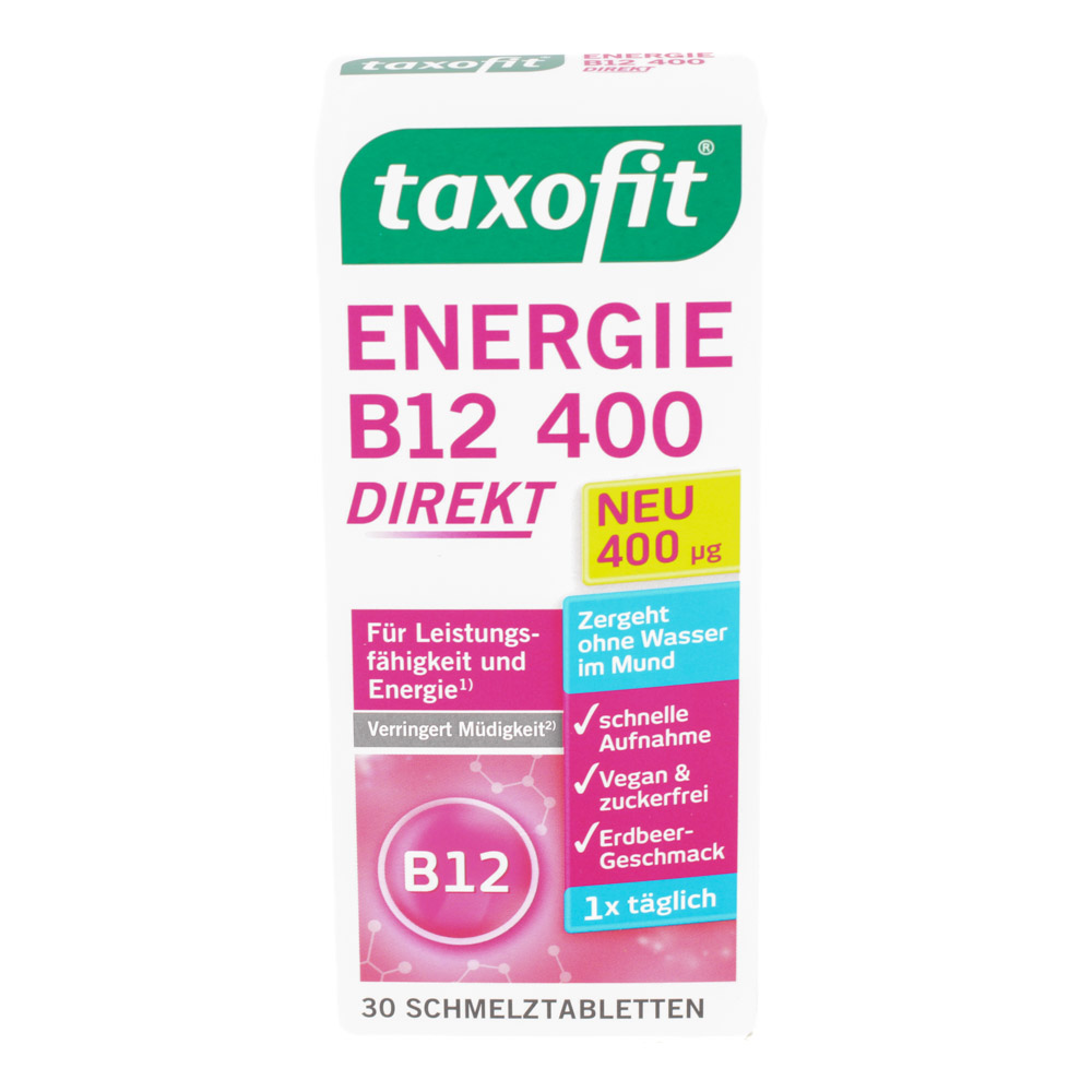 TAXOFIT Energie B12 400 Direkt Schmelztabletten TAXOFIT Energie B12 400 Direkt Schmelztabletten