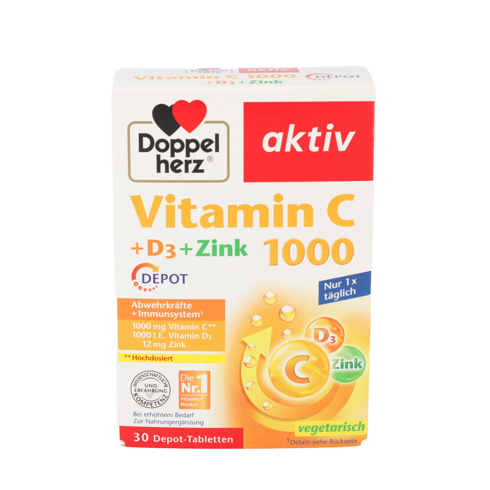 DOPPELHERZ Vitamin C 1000+D3+Zink Depot Tabletten DOPPELHERZ Vitamin C 1000+D3+Zink Depot Tabletten