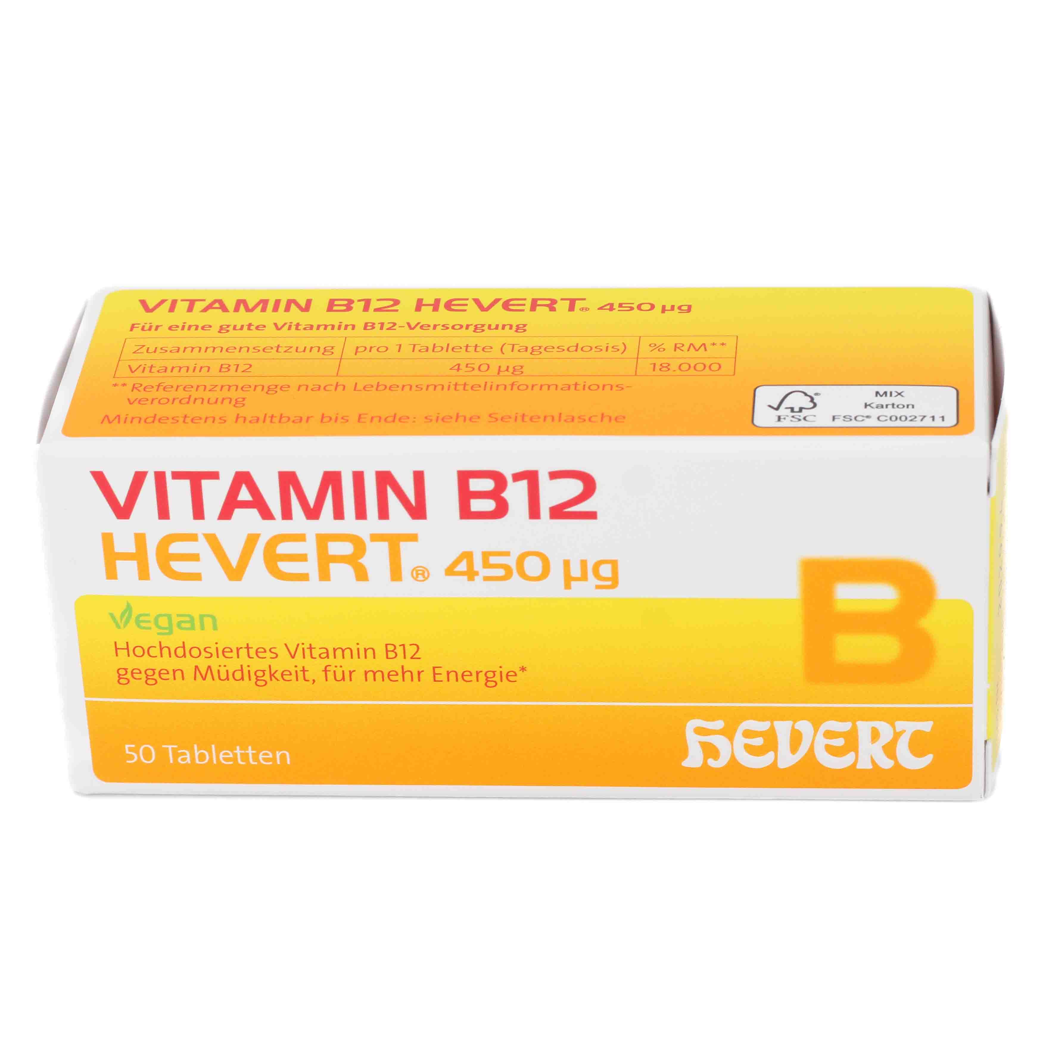 VITAMIN B12 HEVERT 450 μg Tabletten VITAMIN B12 HEVERT 450 μg Tabletten