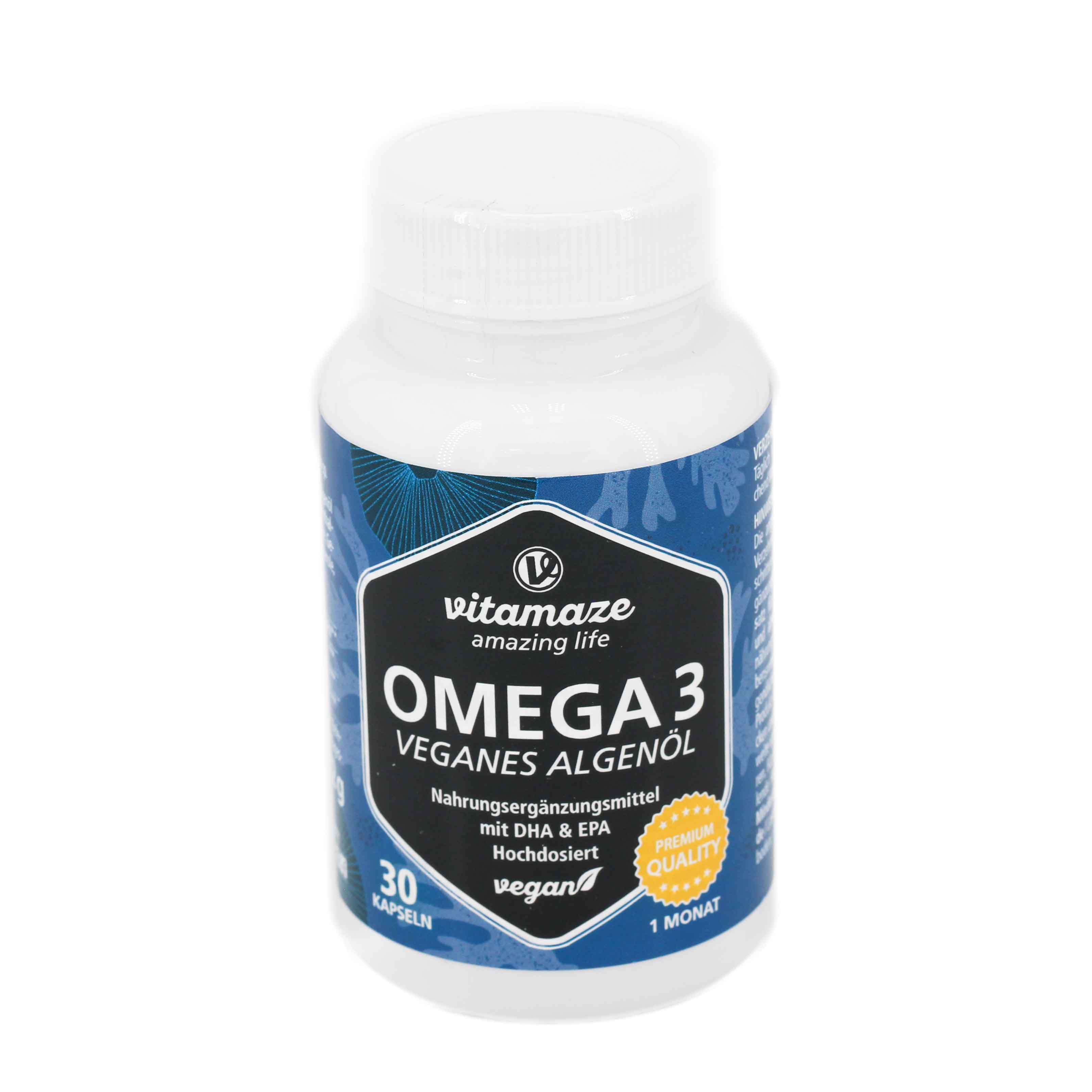 OMEGA-3 VEGAN Algenöl hochdosiert Kapseln OMEGA-3 VEGAN Algenöl hochdosiert Kapseln
