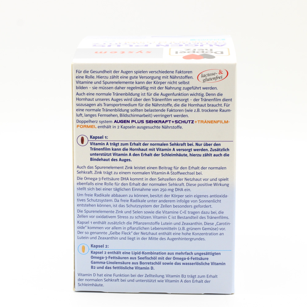 DOPPELHERZ Augen plus Sehkraft+Schutz system Kaps. DOPPELHERZ Augen plus Sehkraft+Schutz system Kaps.