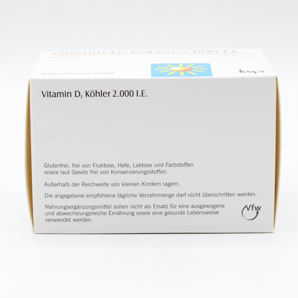 VITAMIN D3 KÖHLER 2.000 I.E. Kapseln VITAMIN D3 KÖHLER 2.000 I.E. Kapseln