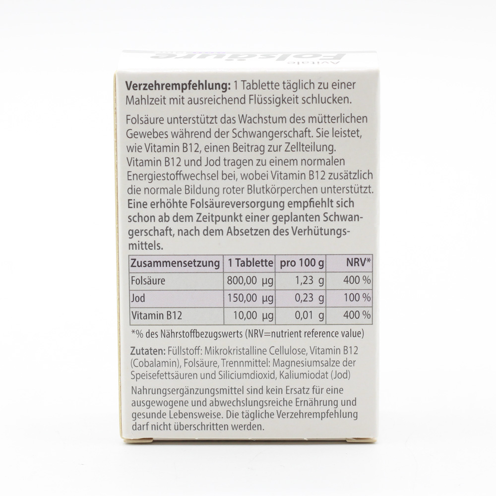 FOLSÄURE 800 Plus B12+Jod Tabletten FOLSÄURE 800 Plus B12+Jod Tabletten