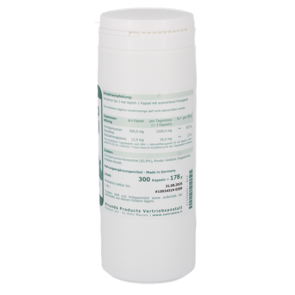 GRÜNLIPPMUSCHEL 500 mg Konzentrat Kapseln GRÜNLIPPMUSCHEL 500 mg Konzentrat Kapseln