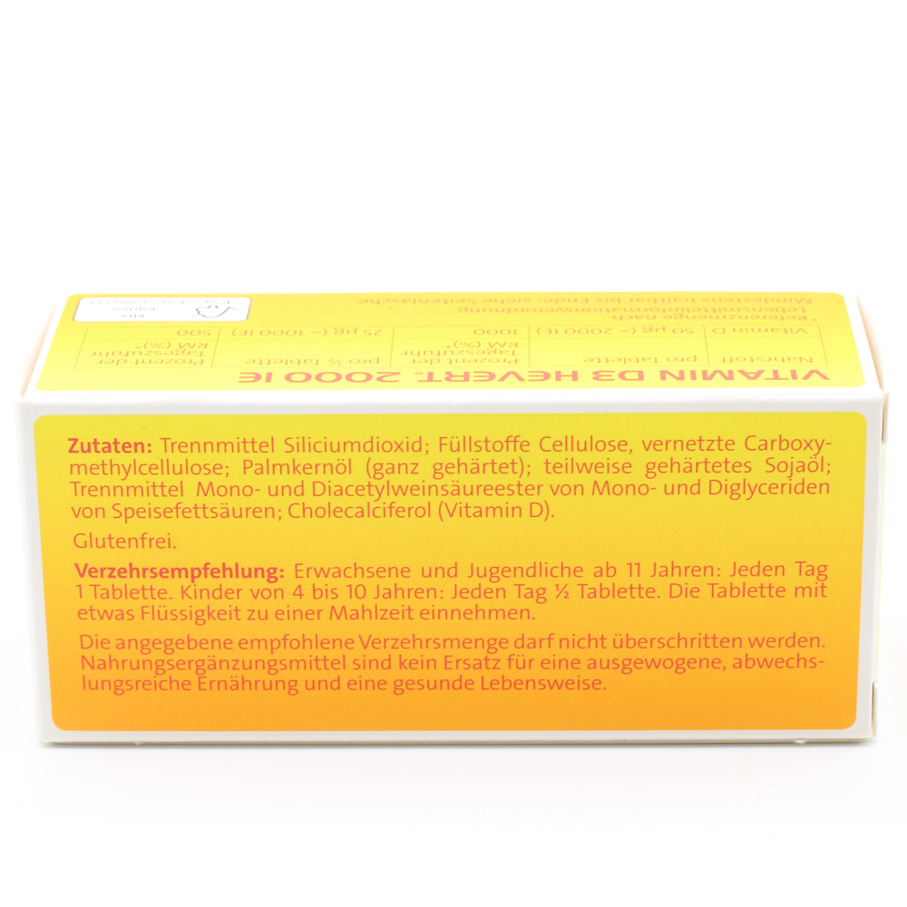 VITAMIN D3 HEVERT 2000 I.E. Tabletten VITAMIN D3 HEVERT 2000 I.E. Tabletten