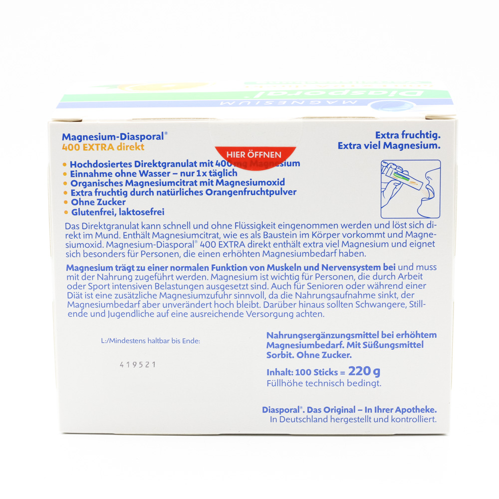 MAGNESIUM DIASPORAL 400 Extra direkt Granulat MAGNESIUM DIASPORAL 400 Extra direkt Granulat