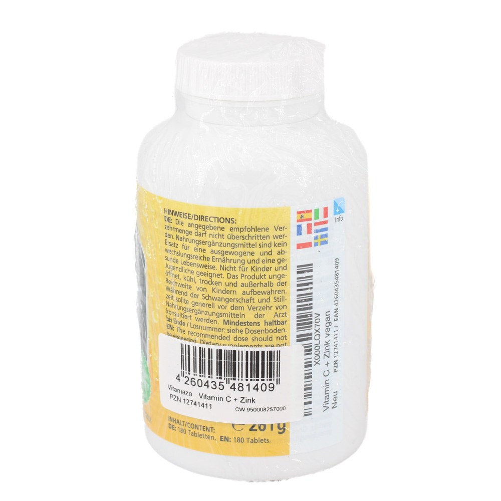 VITAMIN C 1000 mg hochdosiert+Zink vegan Tabletten VITAMIN C 1000 mg hochdosiert+Zink vegan Tabletten