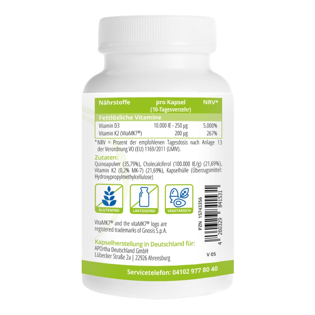 APORTHA Vitamin D3 10.000 I.E. 250μg+K2 MK7 200μg APORTHA Vitamin D3 10.000 I.E. 250μg+K2 MK7 200μg