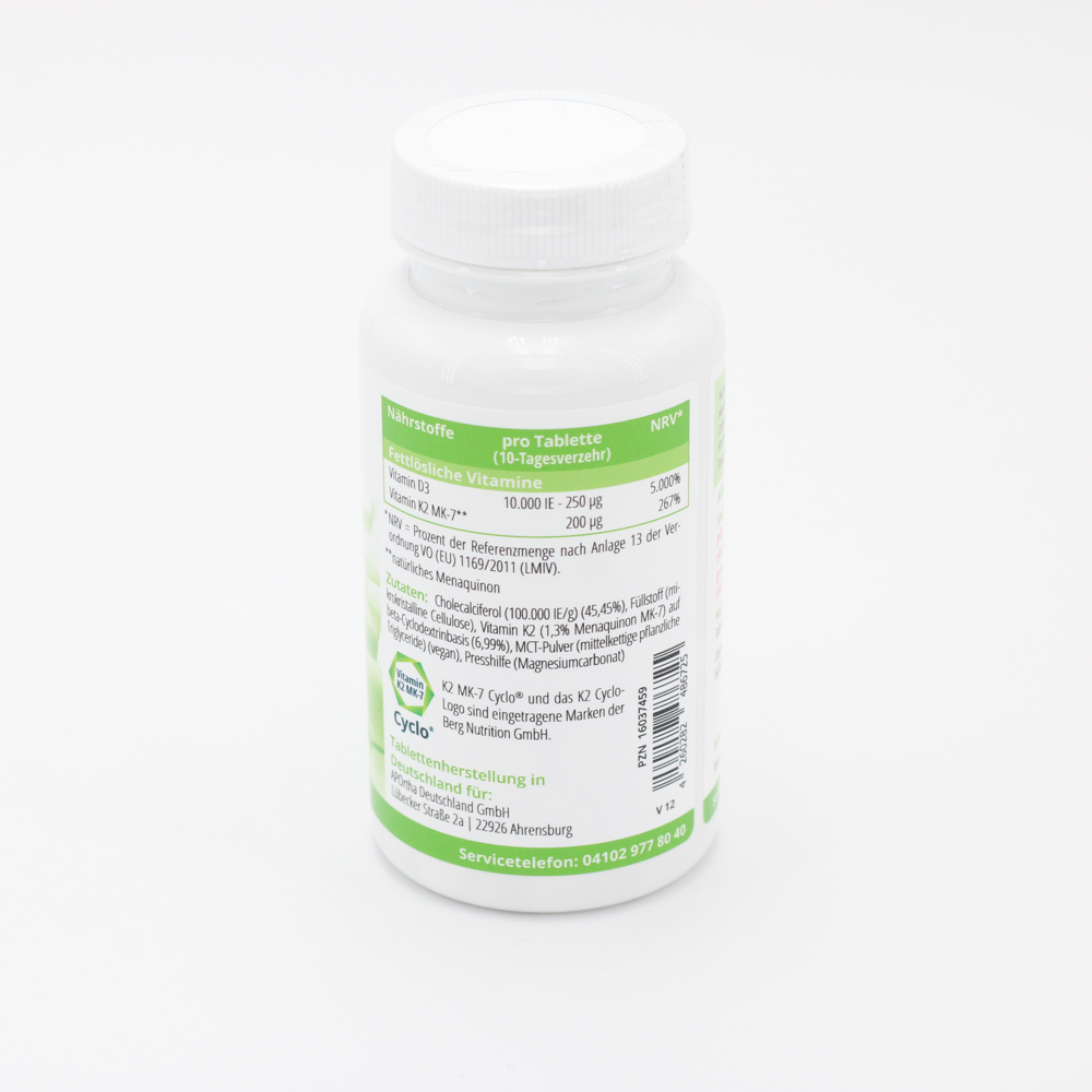 VITAMIN D3 10.000 I.E.+Natto K2 200 μg Tabletten VITAMIN D3 10.000 I.E.+Natto K2 200 μg Tabletten