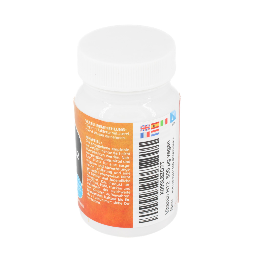 VITAMIN B12 500 μg hochdosiert vegan Tabletten VITAMIN B12 500 μg hochdosiert vegan Tabletten