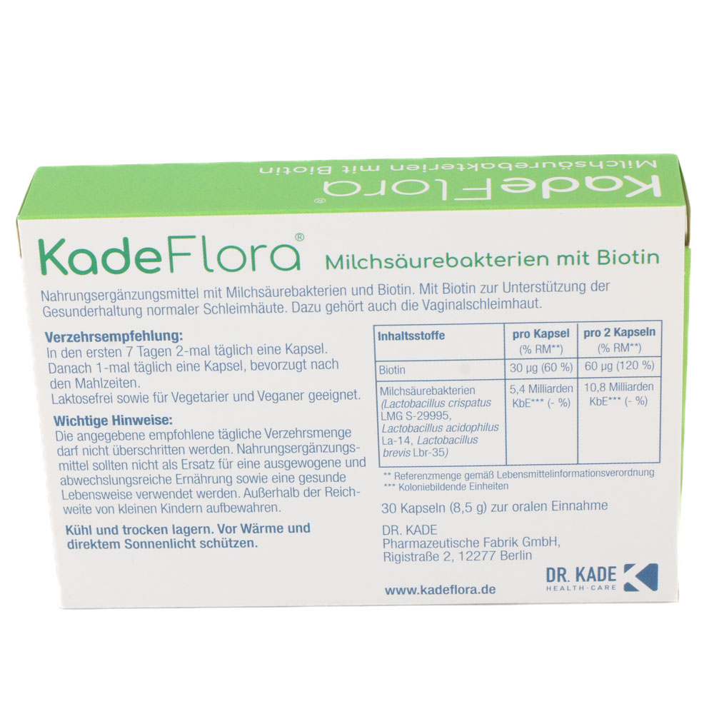 KADEFLORA Milchsäurebakterien mit Biotin Kapseln KADEFLORA Milchsäurebakterien mit Biotin Kapseln