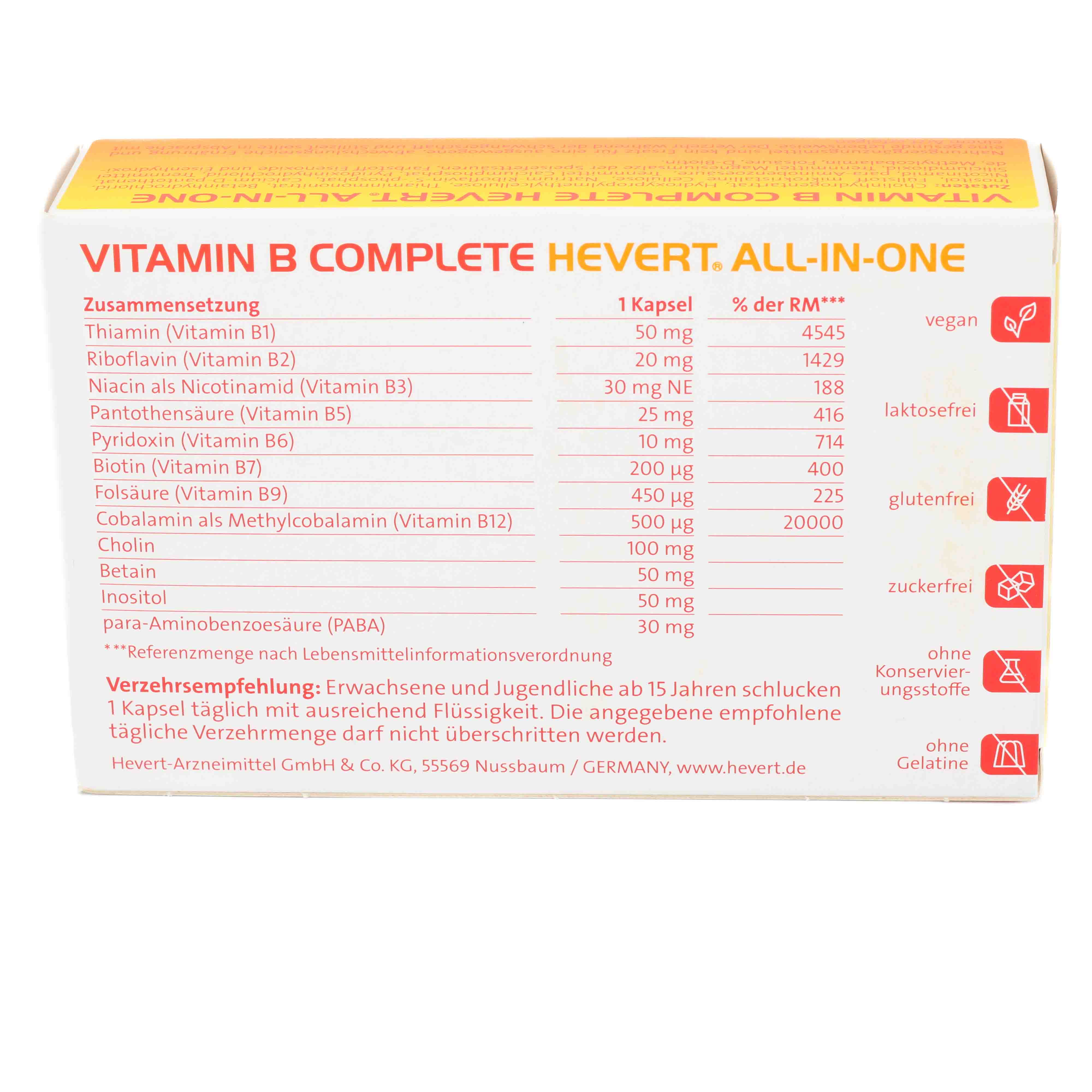 VITAMIN B COMPLETE Hevert all-in-one Kapseln VITAMIN B COMPLETE Hevert all-in-one Kapseln