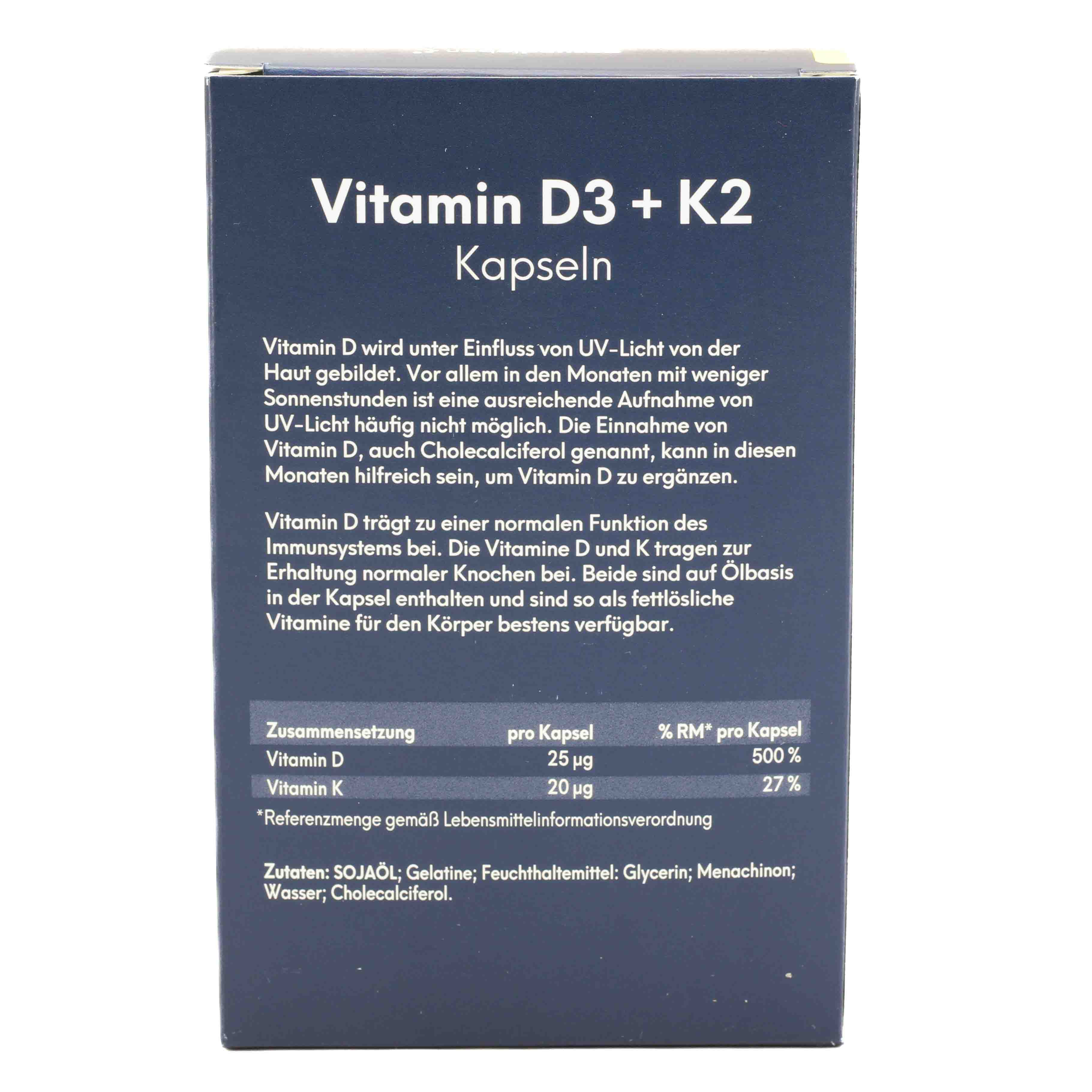 GESUND LEBEN Vitamin D3+K2 Weichkapseln GESUND LEBEN Vitamin D3+K2 Weichkapseln