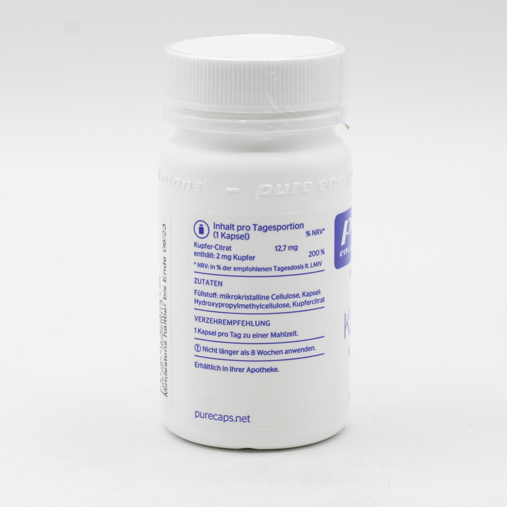 PURE ENCAPSULATIONS Kupfer Kupfercitrat Kapseln PURE ENCAPSULATIONS Kupfer Kupfercitrat Kapseln