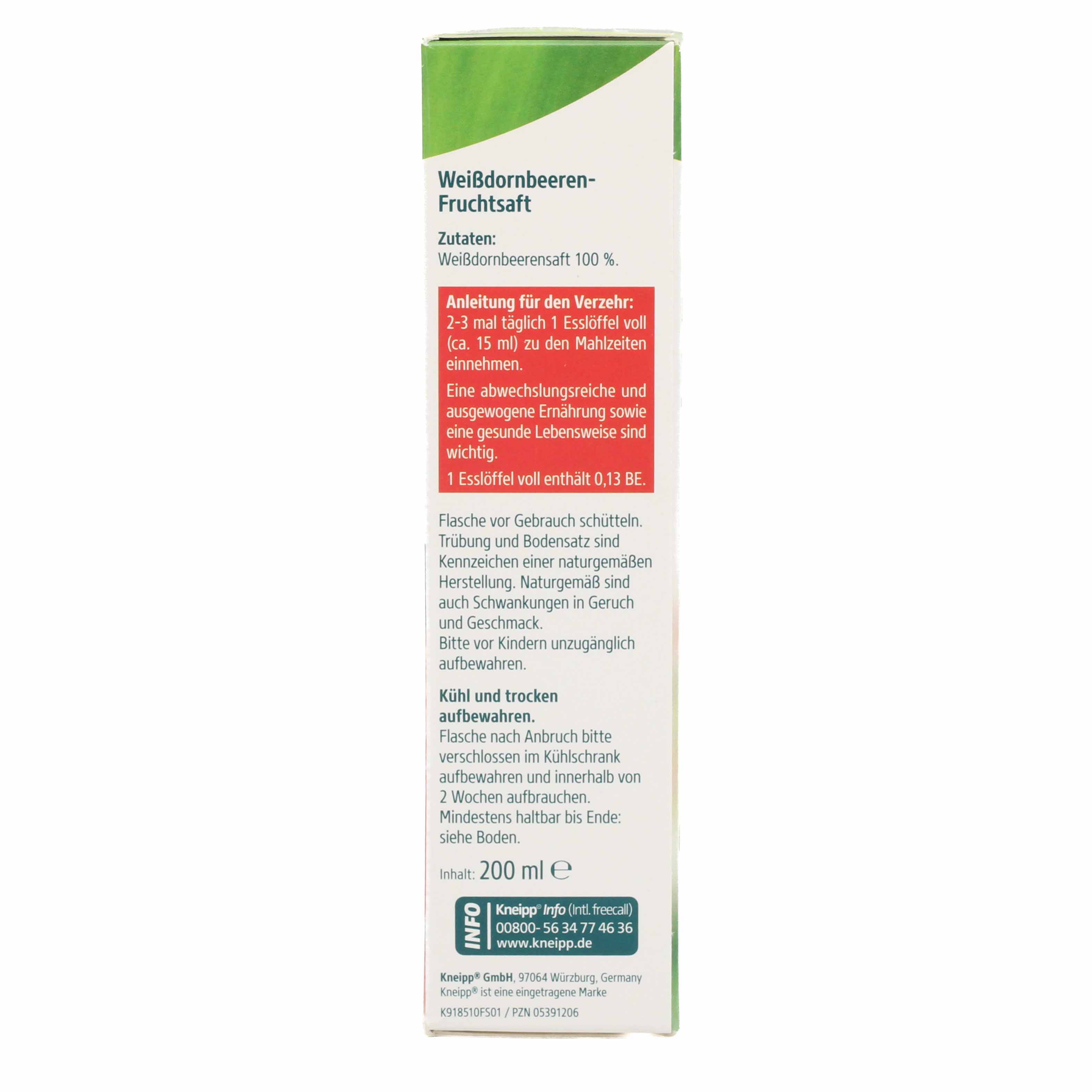 KNEIPP Weißdorn BEERENSAFT KNEIPP Weißdorn BEERENSAFT
