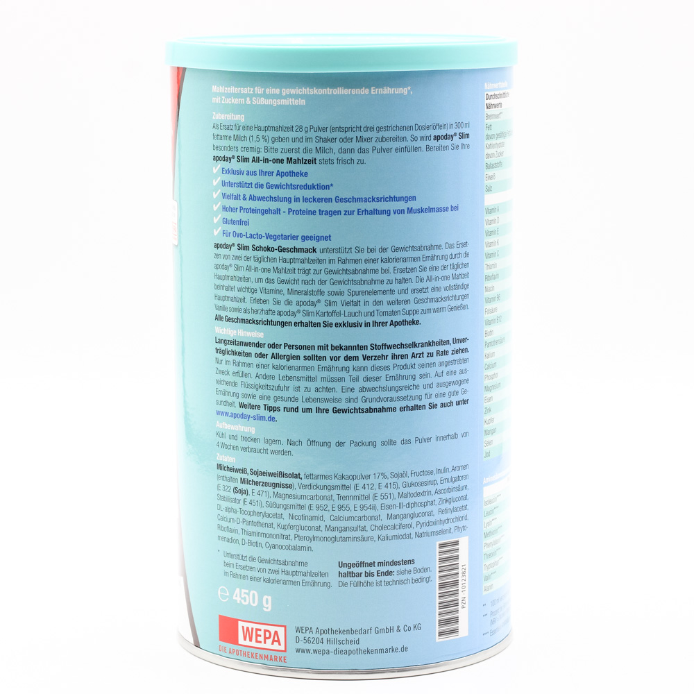 APODAY Schoko Slim Pulver Dose APODAY Schoko Slim Pulver Dose