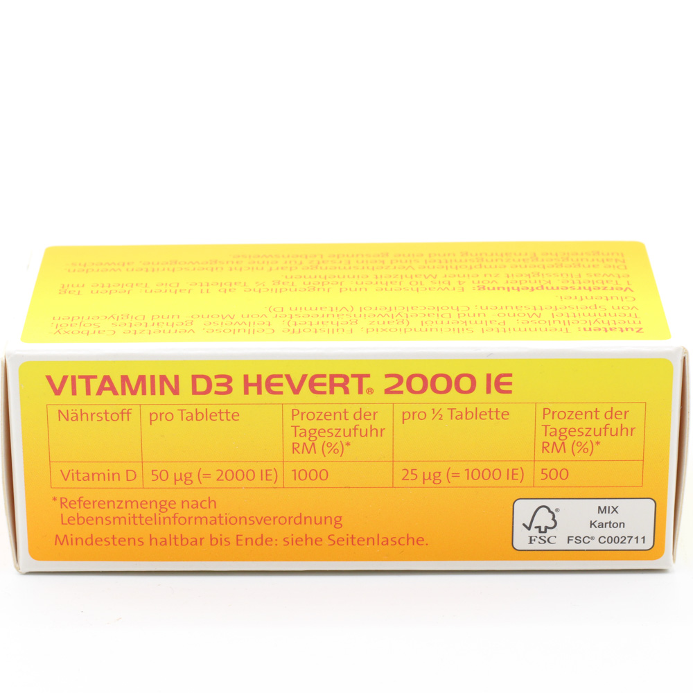VITAMIN D3 HEVERT 2000 I.E. Tabletten VITAMIN D3 HEVERT 2000 I.E. Tabletten
