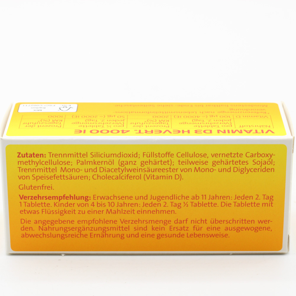 VITAMIN D3 HEVERT 4000 I.E. Tabletten VITAMIN D3 HEVERT 4000 I.E. Tabletten