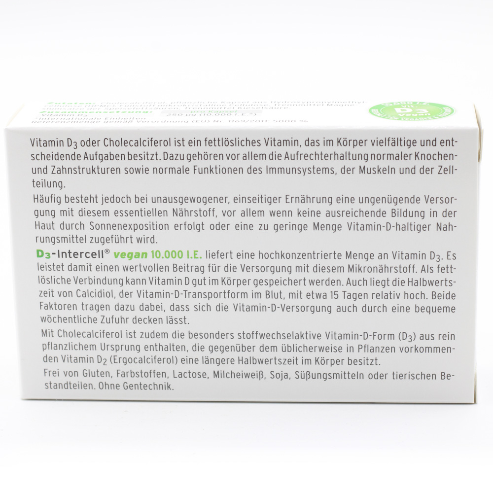 D3-INTERCELL vegan 10.000 I.E. Kapseln D3-INTERCELL vegan 10.000 I.E. Kapseln