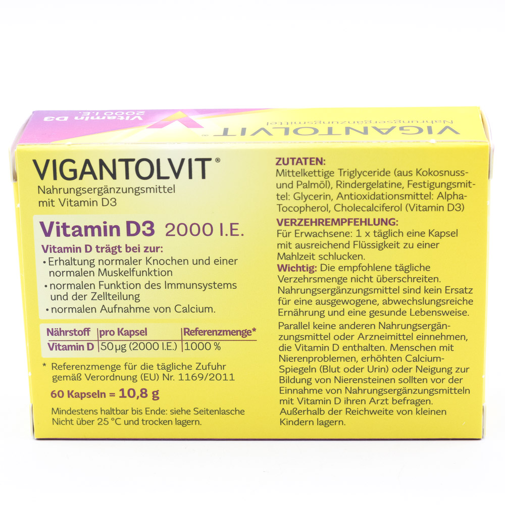 VIGANTOLVIT 2000 I.E. Vitamin D3 Weichkapseln VIGANTOLVIT 2000 I.E. Vitamin D3 Weichkapseln