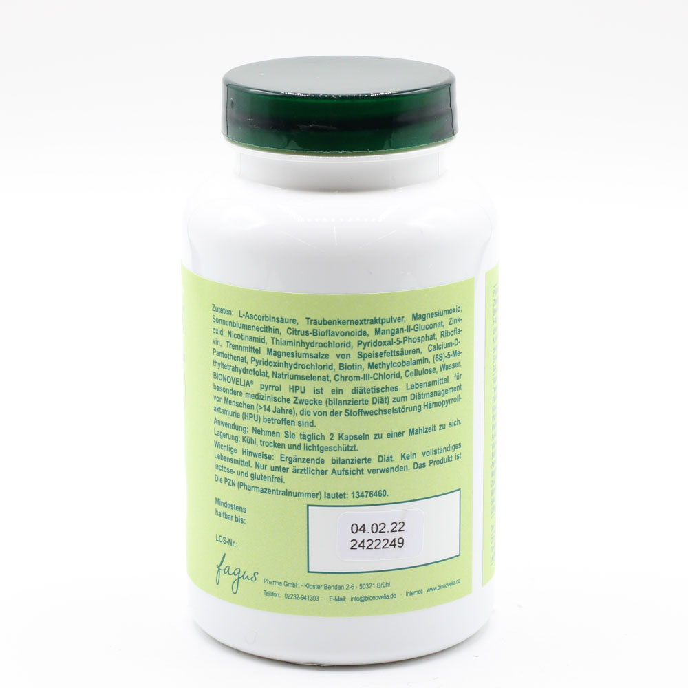 BIONOVELIA pyrrol HPU 180 Kapseln BIONOVELIA pyrrol HPU 180 Kapseln