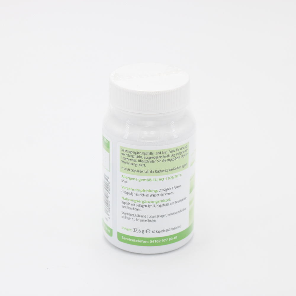 COLLAGEN TYP-II nativ UC-II Hagebutte+Teufelskral. COLLAGEN TYP-II nativ UC-II Hagebutte+Teufelskral.