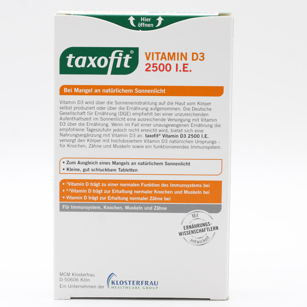 TAXOFIT Vitamin D3 2500 I.E. Tabletten TAXOFIT Vitamin D3 2500 I.E. Tabletten
