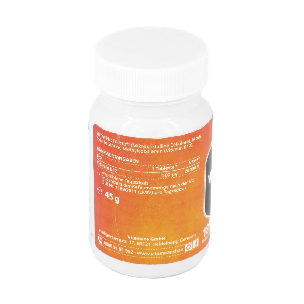 VITAMIN B12 500 μg hochdosiert vegan Tabletten VITAMIN B12 500 μg hochdosiert vegan Tabletten