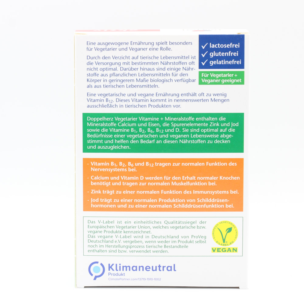 DOPPELHERZ Vegetarier Vitamine+Mineralstoffe aktiv DOPPELHERZ Vegetarier Vitamine+Mineralstoffe aktiv