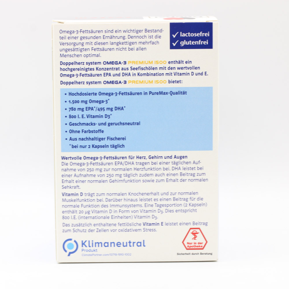 DOPPELHERZ Omega-3 Premium 1500 system Kapseln DOPPELHERZ Omega-3 Premium 1500 system Kapseln