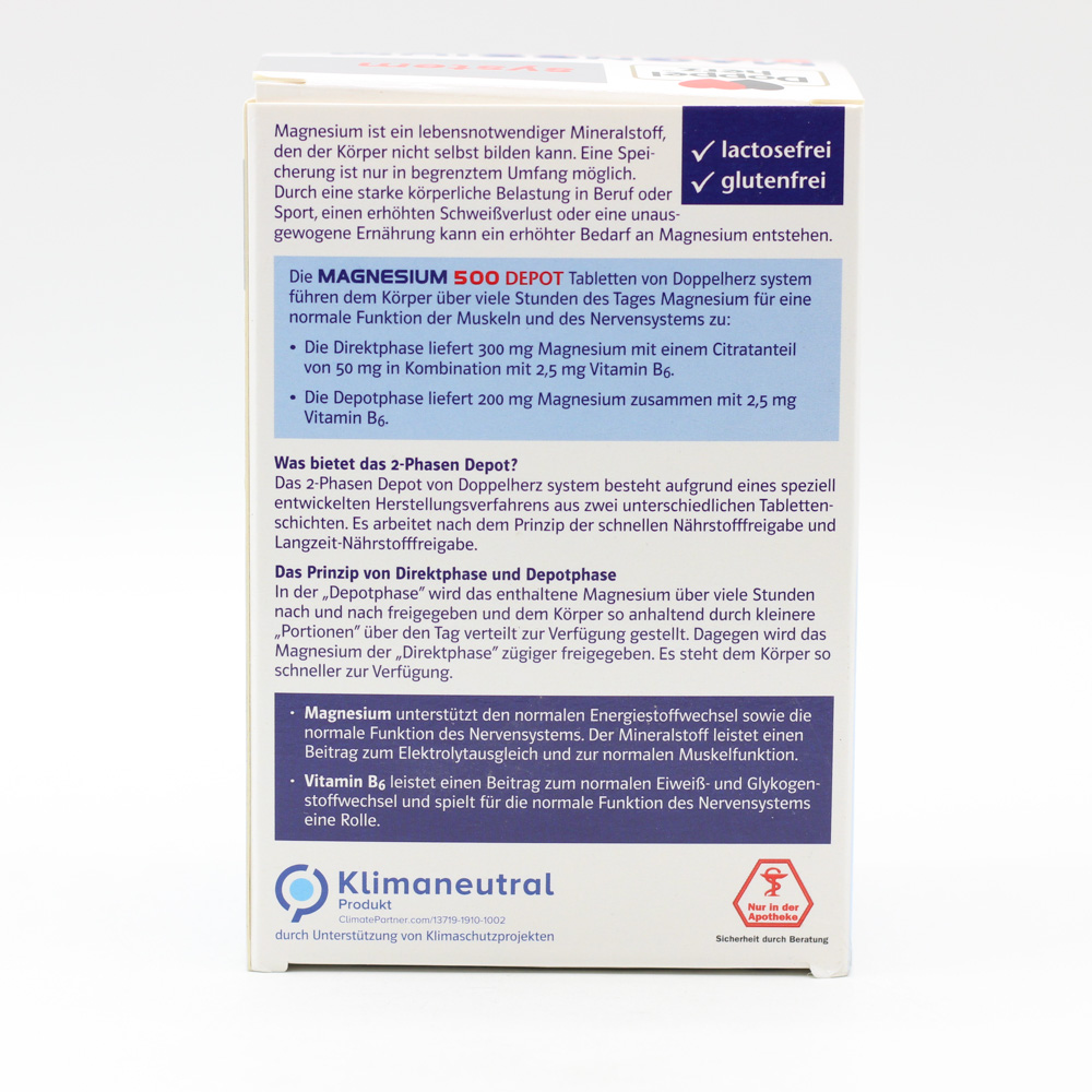 DOPPELHERZ Magnesium 500 Depot system Tabletten DOPPELHERZ Magnesium 500 Depot system Tabletten